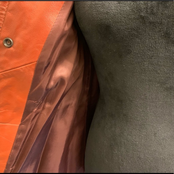 Bilboquet Vintage Dark Red 100% Genuine Leather Women’s Jacket - Belted - Picture 8 of 10